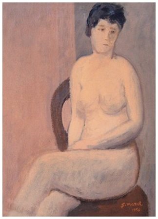 GIOVANNI MARCH Tunisi 1894 – Livorno 1974 Nudo di donna 1950 Olio su tela 70...
