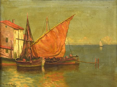 a firma Geradts C. MARINA olio su tela, cm 35x45 firma