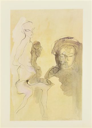 Ernesto Treccani SENZA TITOLO riproduzione fotolitografica, cm 47x32 firma in...