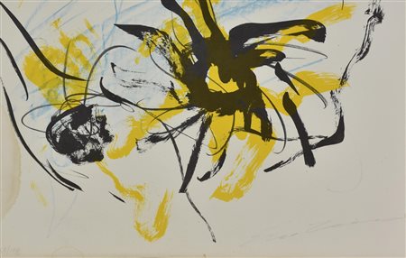 Ernesto Treccani ASTRATTO litografia su carta, cm30x45; es. 69/100 firma e...