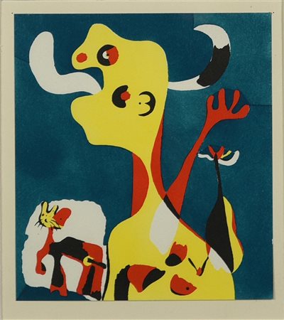 Da Joan Miro' SENZA TITOLO stampa litografica, cm 15x14