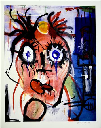 Paul Kostabi SENZA TITOLO litografia, cm 61x48,5; es. E.A. firma e tiratura