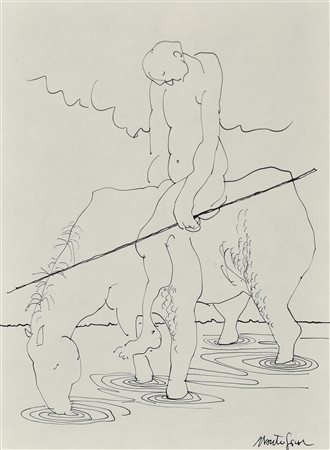 SUITE DELLA SIBARTIDE cartella contenente dieci disegni, chine su carta di cm...