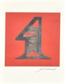 Emilio Scanavino NUMERO UNO riproduzione litografica su cartoncino, cm...