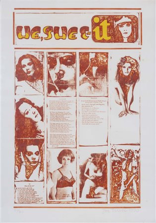 JOE TILSON (Londra, 1928 - 2023) We, She and It 1970 acquaforte es. 11/30 cm....