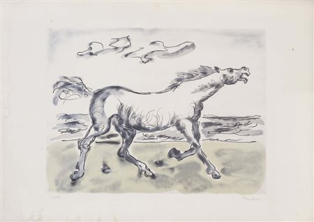ORFEO TAMBURI (Jesi, 1910 - Parigi, 1994) Cavallo litografia es. 16/99 cm....