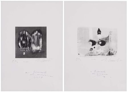 ENZO CUCCHI (Ancona , 1949) senza titolo 2011 lotto di 2 litografie es. p.a....