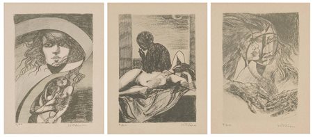 LUIGI VOLTOLINA (Valona, 1942) Soggetti vari lotto di 3 litografie misure...