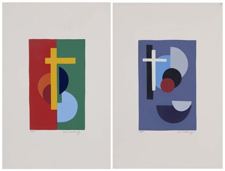 LUIGI VERONESI (Milano, 1908 - 1998) Senza titolo lotto di 2 litografie es....