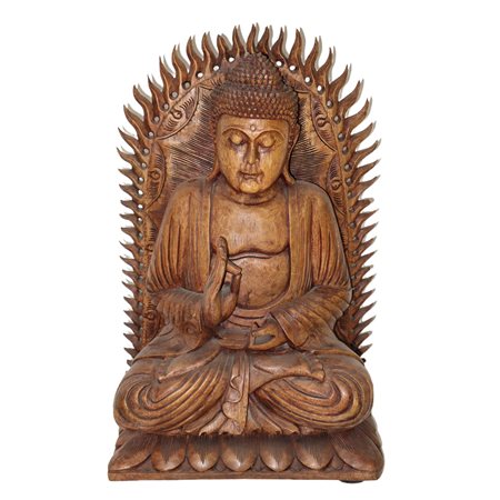 Gautama Buddha scolpito a mano su legno