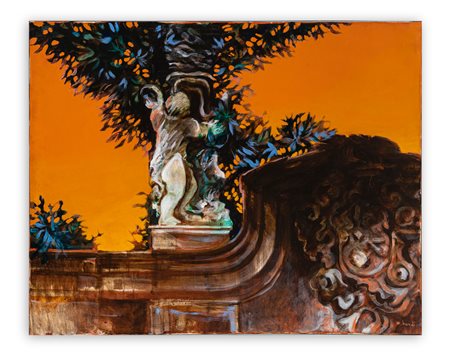 MARIO BARDI (1922-1998) - Paesaggio con elemento barocco, 1973