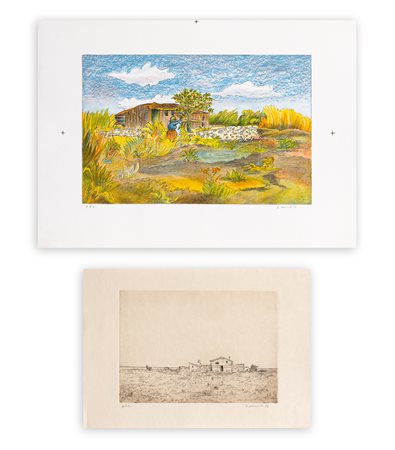 GIOVANNI OMICCIOLI (1901-1975) - Lotto unico composto da 2 opere grafiche