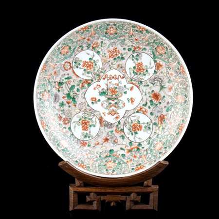  
GRANDE PIATTO IN PORCELLANA 'FAMIGLIA VERDE' 
 