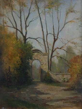 GIOVANNI COLMO<BR>Torino 1867 - 1947<BR>"Giardino con porta ad arco"