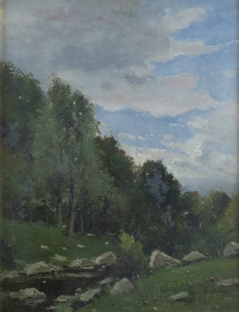 GIOVANNI COLMO<BR>Torino 1867 - 1947<BR>"Bosco con torrente"