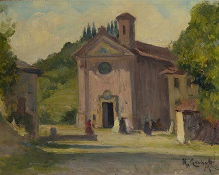 MARIO GACHET<BR>Torino 1879 - 1981<BR>"Chiesa di San Raffaele Cimena"