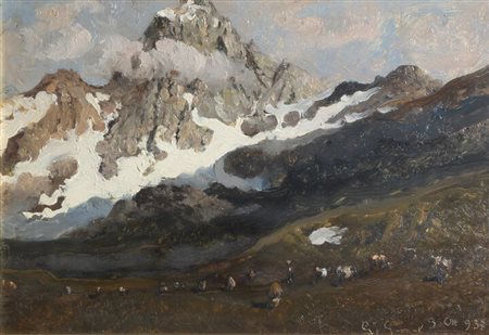 GIOVANNI GUARLOTTI<BR>Galliate (NO) 1869 - 1954 Torino<BR>"Il Monviso" 9 ottobre 1937