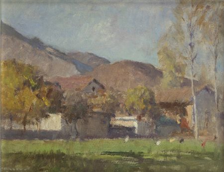 ROBERTO LEONE<BR>Tronzano (VC) 1891-1975 Torino<BR>"Sera a Givaretto" 7-11.1961