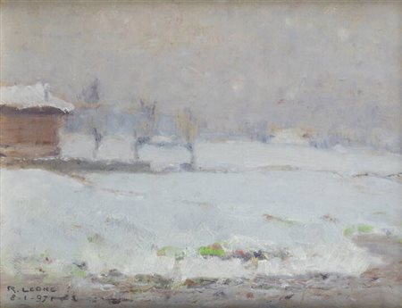 ROBERTO LEONE<BR>Tronzano (VC) 1891-1975 Torino<BR>"Inverno" 8-1-1971