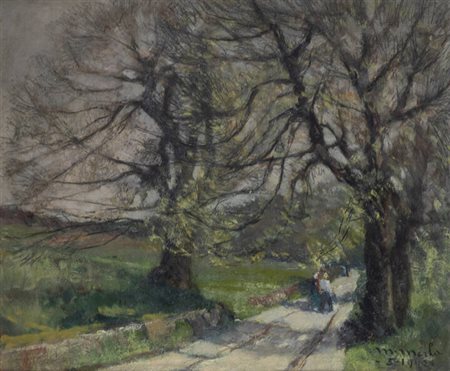 METELLO MERLO<BR>Milano 1886 - 1964 Torino<BR>"Donne che passeggiano" 5-1942