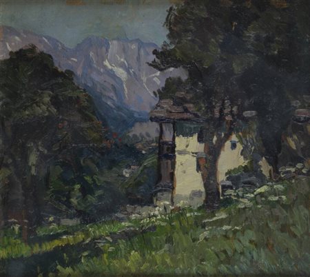 METELLO MERLO<BR>Milano 1886 - 1964 Torino<BR>"Campagna Pian Bausan. Ala-Mattino" agosto 1930