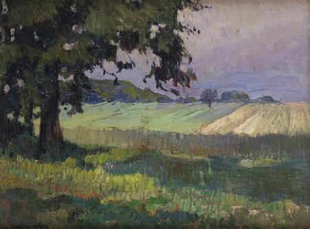 METELLO MERLO<BR>Milano 1886 - 1964 Torino<BR>"Paesaggio rurale"