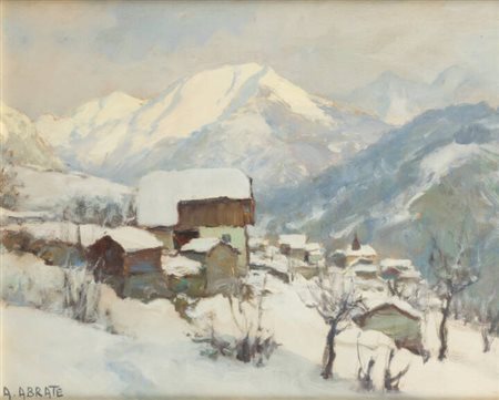 ANGELO ABRATE<BR>Torino 1900 - 1985 Sallanches (Alta Savoia)<BR>"Barlumi di luce nel grigio al col de Joux" Sallanches 1955