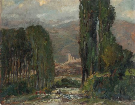 FRANCESCO MENNYEY<BR>Torino 1889 - 1950<BR>"Valle di Susa presso San Giorio"