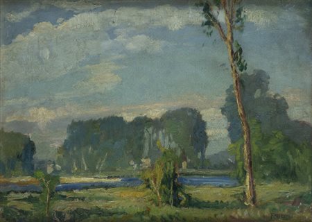 FRANCESCO MENNYEY<BR>Torino 1889 - 1950<BR>"Alberi lungo il Sangone"