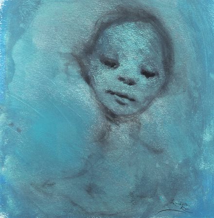 ENRICO COLOMBOTTO ROSSO<BR>Torino 1925 - 2013 Casale Monferrato (AL)<BR>"Volto turchese"