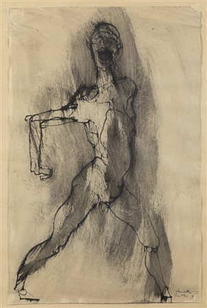 ENRICO COLOMBOTTO ROSSO<BR>Torino 1925 - 2013 Casale Monferrato (AL)<BR>"Figura fantastica" 1959