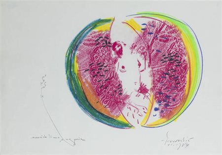 LUCIANO PROVERBIO<BR>Alessandria 1936 - 2009 Torino<BR>"Nascita di una anguria" dicembre 1989