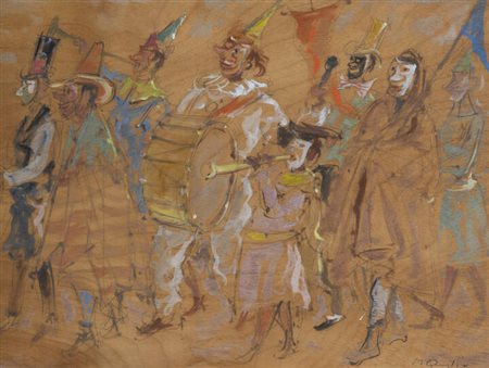 MASSIMO QUAGLINO<BR>Refrancore (AT) 1899 - 1982 Torino<BR>"Circensi"