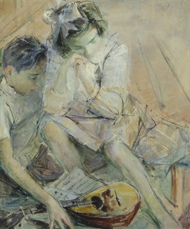 MICHELE BARETTA<BR>Vigone (TO) 1916 - 1987<BR>"Figure" dicembre 1959