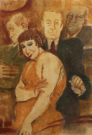 REMO SQUILLANTINI<BR>Stia (AR) 1920 - 1996<BR>"Ammirazione" 1990