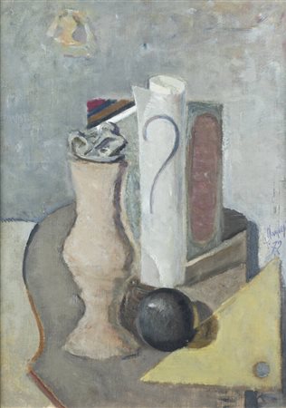 GIUSEPPE MANFREDI<BR>Serravezza di Lucca (LU) 1934 -Montecatini 1987 (PT)<BR>"Natura morta" 1972