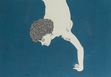 CAMILLO FRANCIA<BR>Casale Monferrato (AL) 1955<BR>"Figura sott'acqua"