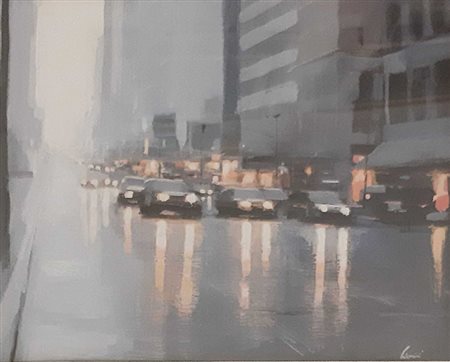 Claudio Cionini, 'Pioggia a New York'