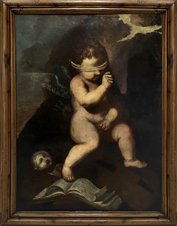 Carlo Cignani (cerchia di) (Italian 1628-1719)  - Allegoria della musica e della poesia,  17th/18° secolo