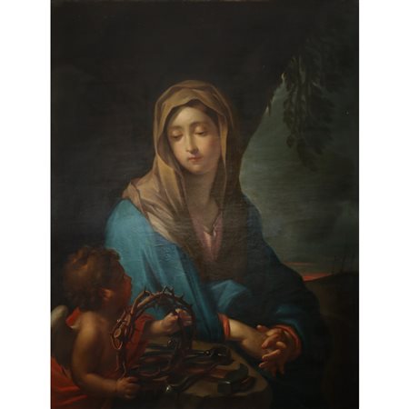 Madonna con Gesù bambino e strumenti della passione, nineteen° secolo