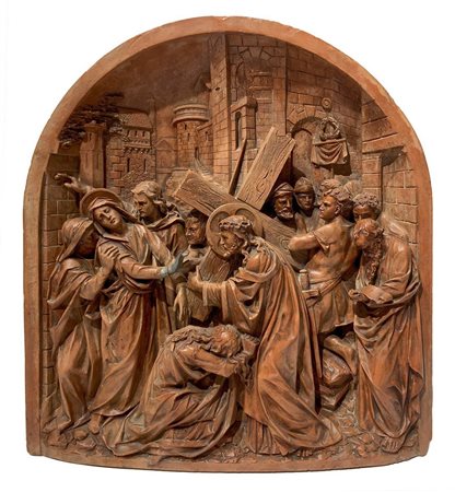 Cristo portatore di Croce, scultura in terracotta 