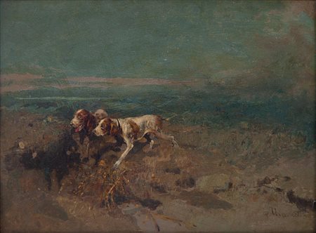 Tito Pellicciotti Barisciano (AQ) 1871-1950 Cani da caccia