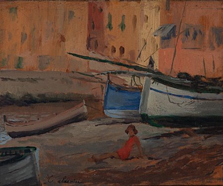Luigi Calderini Torino 1880 - 1973 Ragazza sulla spiaggia