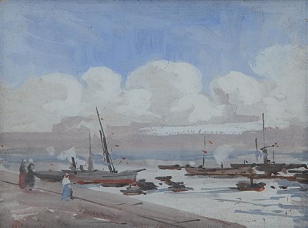 Pompeo Mariani Monza 1857 - Bordighera IM 1927 Nel porto