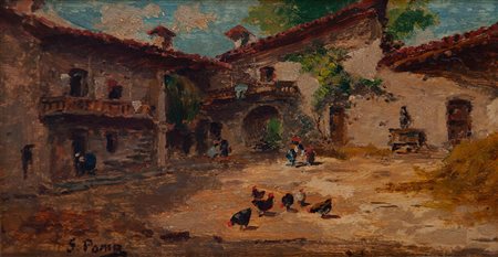 Silvio Poma Trescore Balneario (BG) 1841 - Turate (CO) 1932 Nel cortile