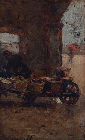Adolfo Feragutti Visconti Pura, Svizzera 1850 - Milano 1924 Venditrice ambulante