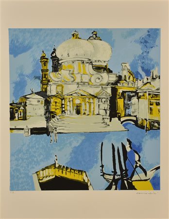 Remo Brindisi VENEZIA. CHIESA DELLA SALUTE serigrafia su carta, cm 70x50; es....