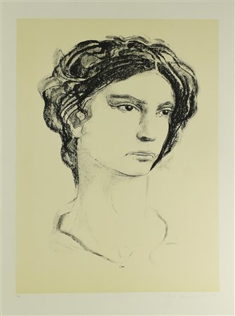 Pietro Annigoni RITRATTO FEMMINILE litografia su carta, cm 70x50; es. P.A....