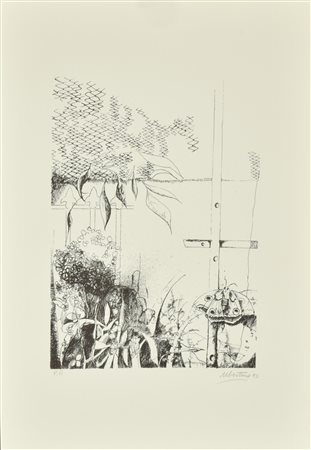 Giovanni Ubertino RACCONTO litografia su carta, cm 50x35, es. p.a. firma e...