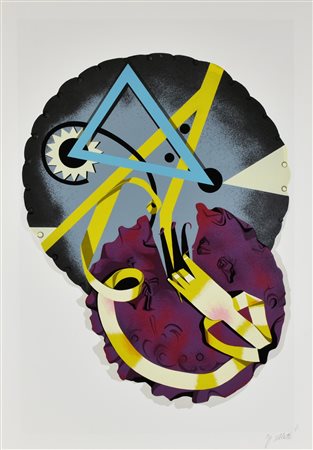 Gianantonio Abate SENZA TITOLO serigrafia su carta, cm 100x70; es. 170/200 firma